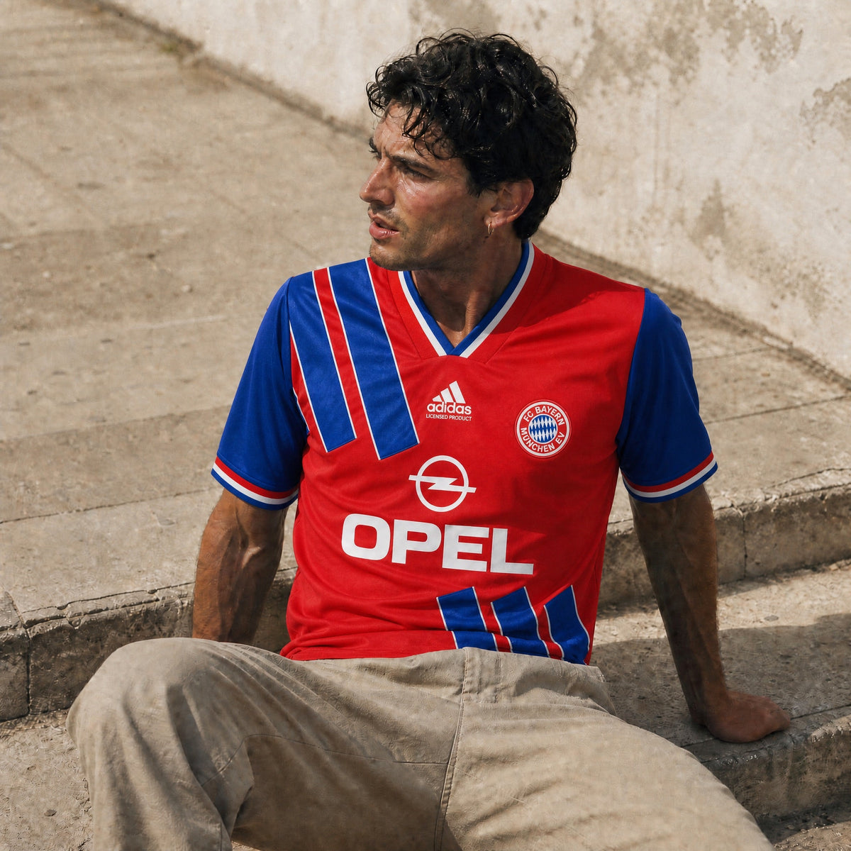 Dettaglio design Bayern Monaco anni Novanta calcio retro