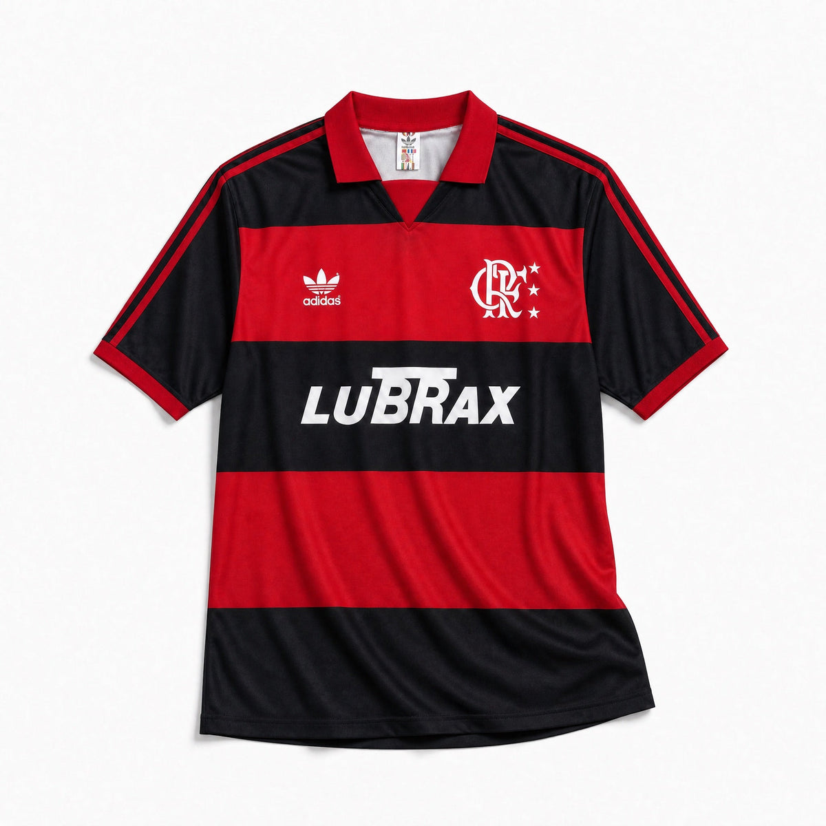 Flamengo maglia home 1990 91 rosso nera stile rétro brasiliano