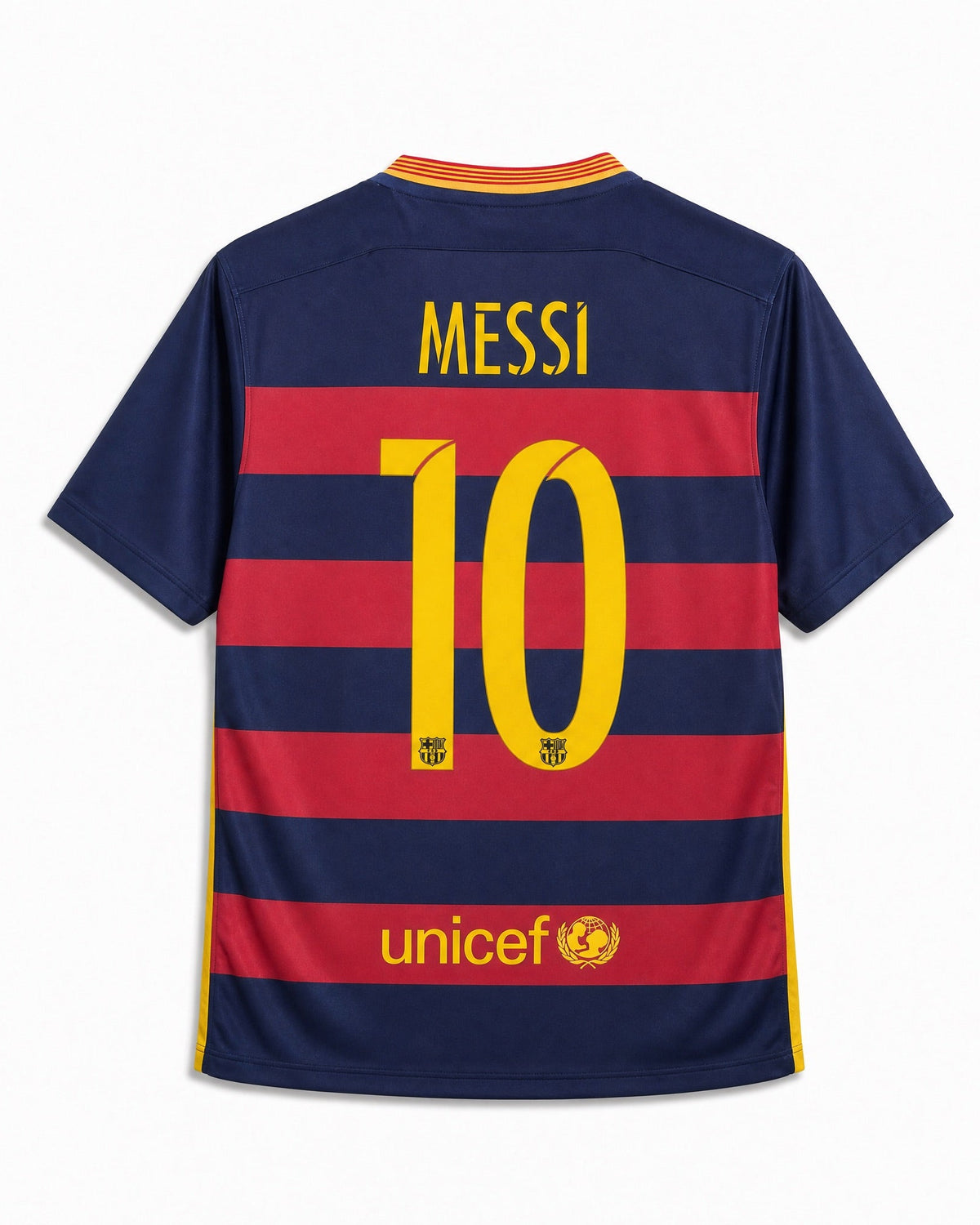 Maglia Barcellona 2015/16 home Messi numero 10 retro blaugrana vista posteriore