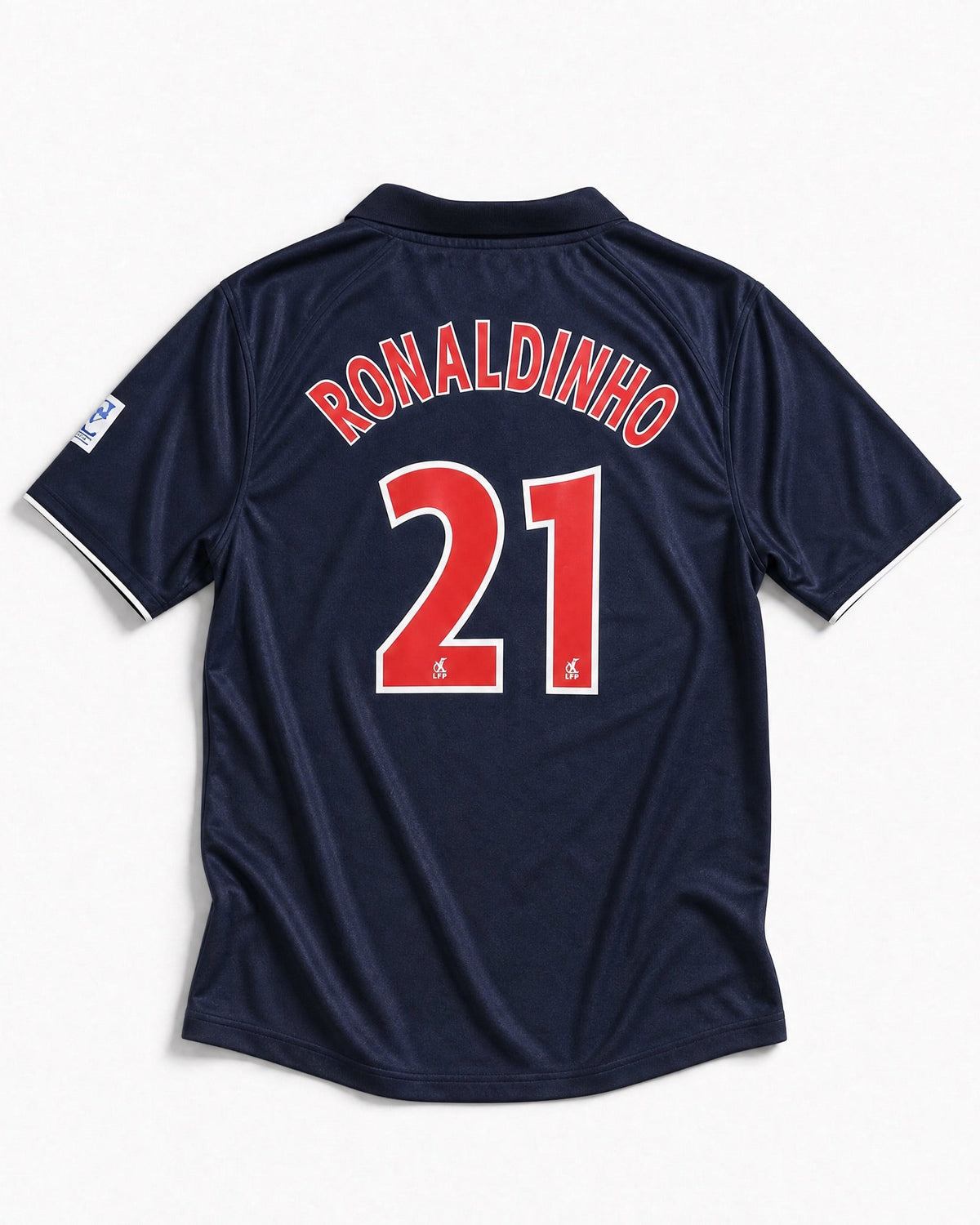 Maglia PSG 2001/02 Ronaldinho numero 21 retro blu con nome stampato