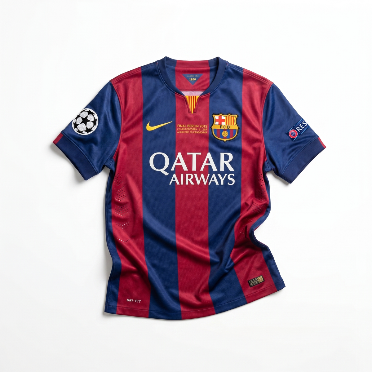 Trøje Messi + Suarez + Neymar Barcelona hjemme UCL-finalen 2014/15