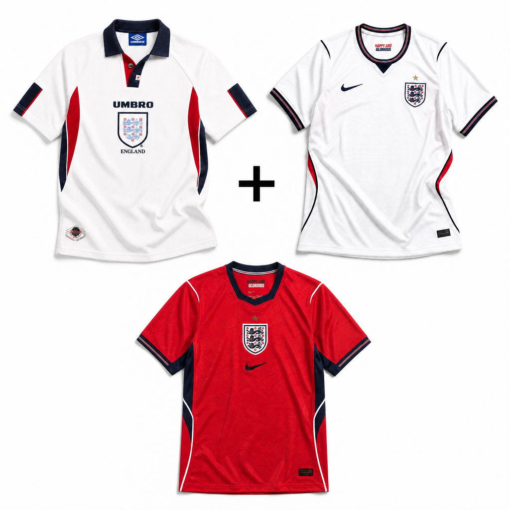Inghilterra 1998 + Inghilterra Home 2026 + Inghilterra Away 2026
