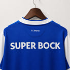 Dettaglio tessuto Porto jersey blu e bianca vintage