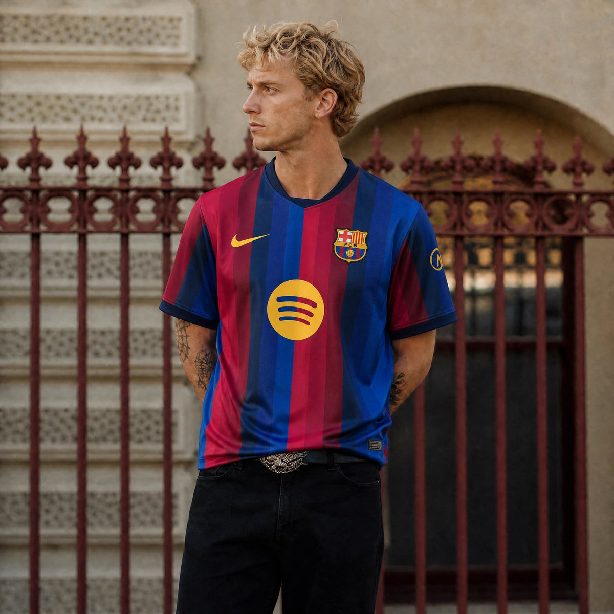 Tifoso indossa maglia Home Barcellona 2026/27 colori blaugrana