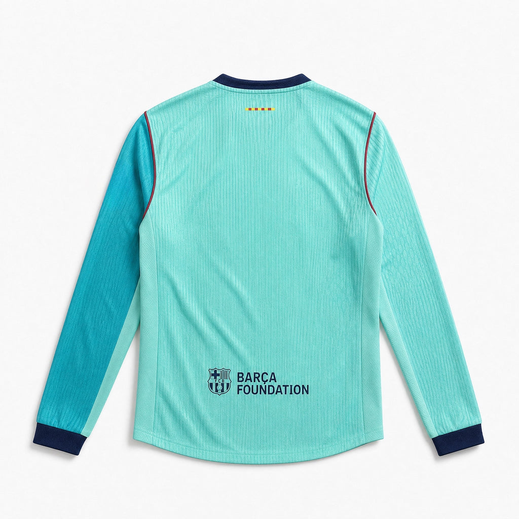 Maglia Barcellona 2026/27 third manica lunga vista posteriore dettaglio tessuto