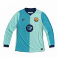 Maglia third manica lunga Barcellona 2026/27 vista frontale design bicolore azzurro