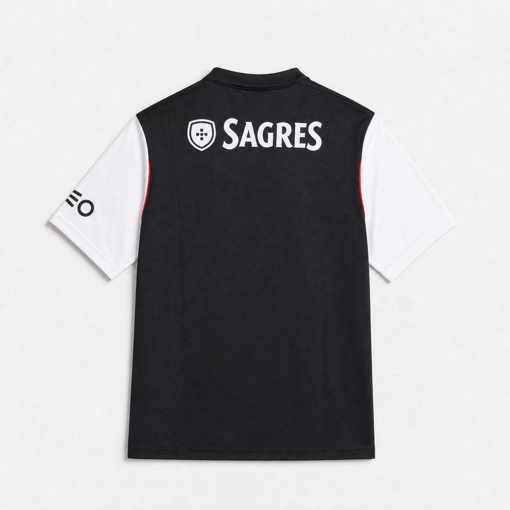 Retro maglia Benfica Away 2013/14 nera con maniche bianche
