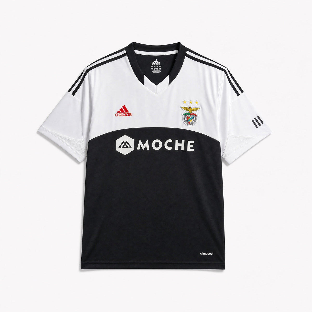 Maglia Benfica Away 2013/14 nera Adidas con pannello bianco e sponsor Moche
