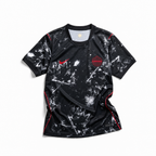 Maglia Canada Away 2026 World Cup nera vista frontale pattern astratto spray
