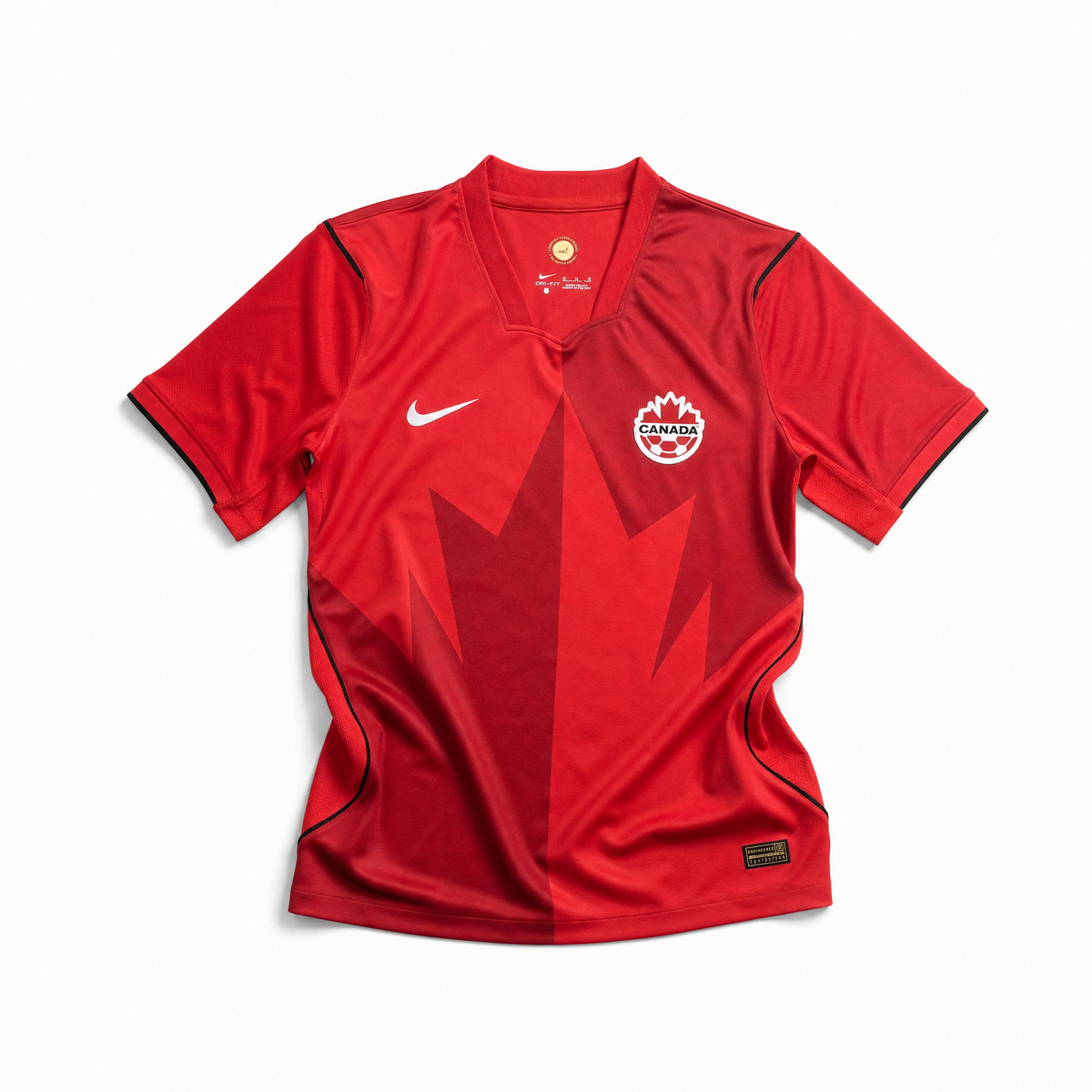 Canada Maglia Home 2026 World Cup vista frontale con design rosso e dettagli grafici ispirati al Canada
