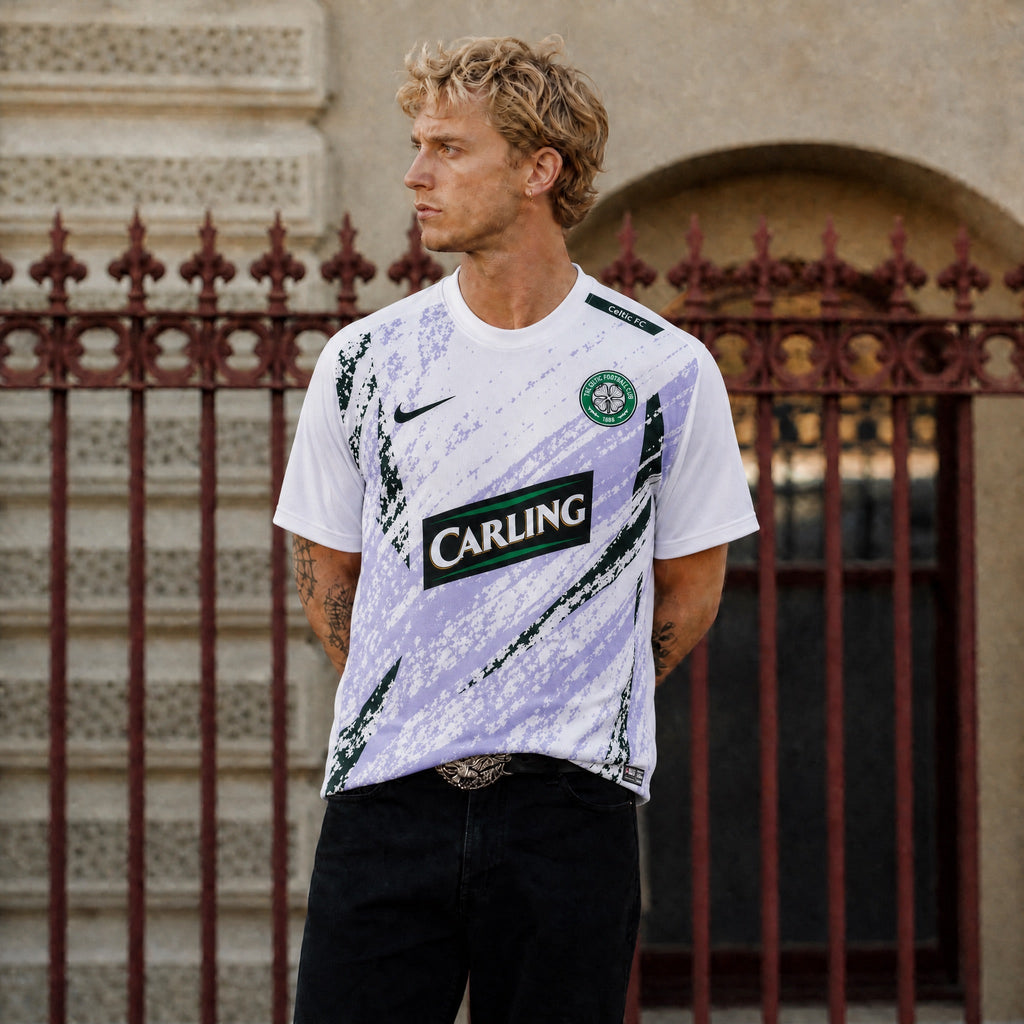 Jersey rétro Celtic 2007/08 design grafico moderno

