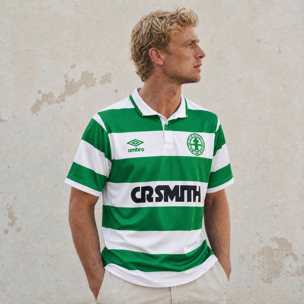 Celtics maglia home 1987/89 verde e bianca stile rétro
