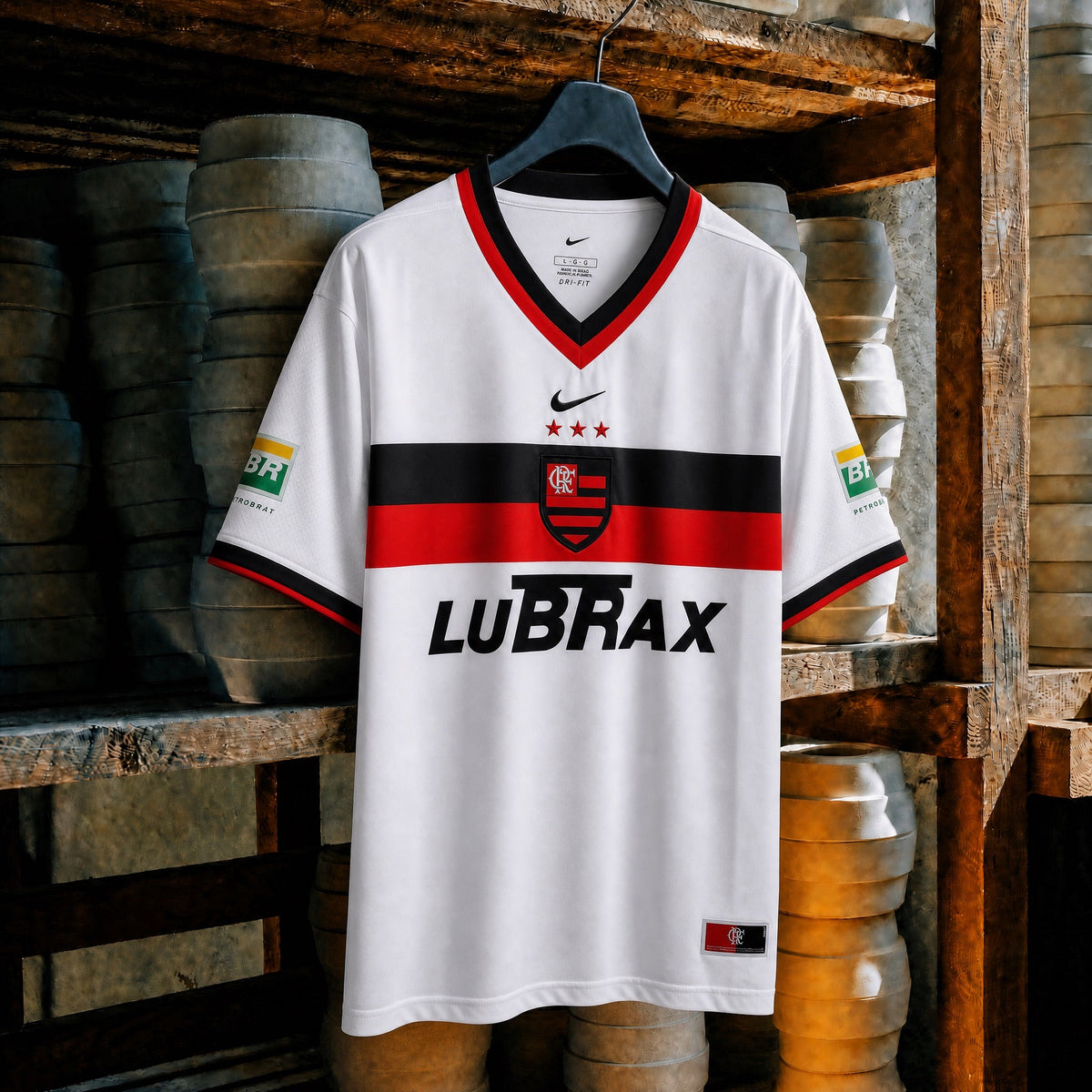 Maglia calcio Flamengo bianca stagione 2001/02 retrò
