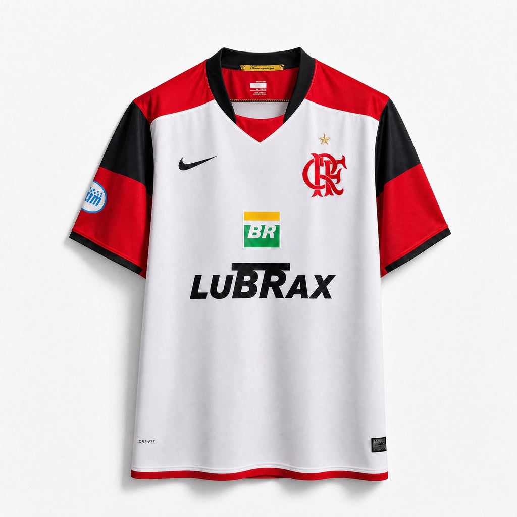 Flamengo maglia away 2008/09 bianca con dettagli rosso neri
