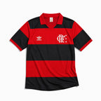 Flamengo maglia home 1982 83 rosso nera stile rétro brasiliano
