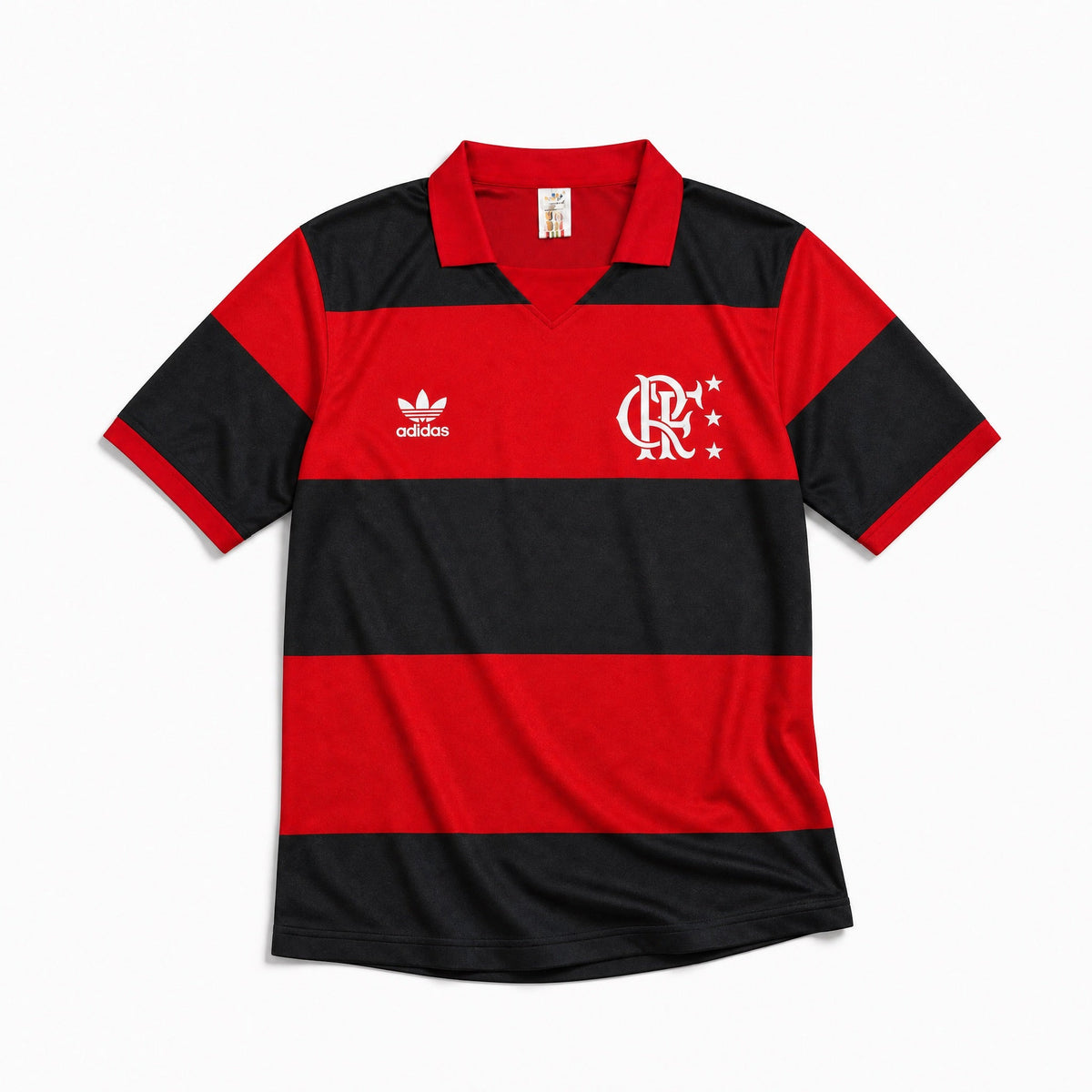Flamengo maglia home 1982 83 rosso nera stile rétro brasiliano
