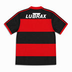 Flamengo home shirt 1990/91 con bande orizzontali rosso nere
