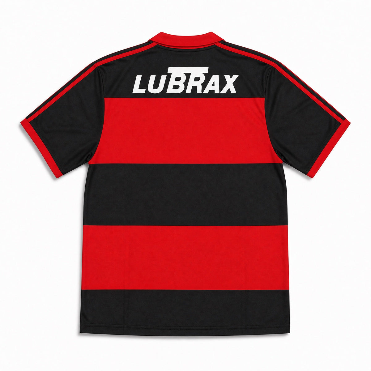 Flamengo home shirt 1990/91 con bande orizzontali rosso nere
