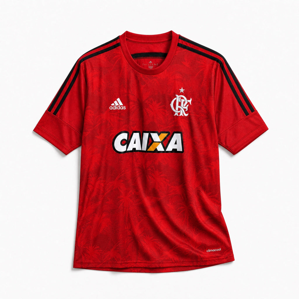 Flamengo maglia third 2014/15 rossa con dettagli neri vista frontale
