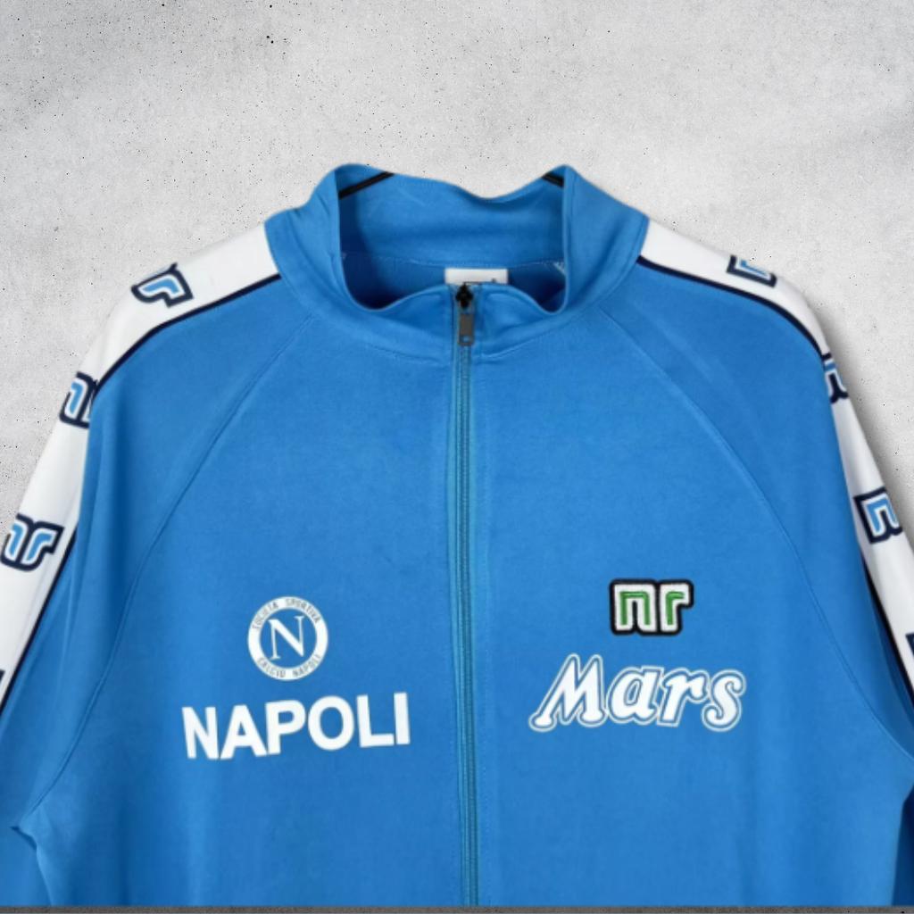 Giacca Napoli vintage 1989 retro vista ravvicinata frontale