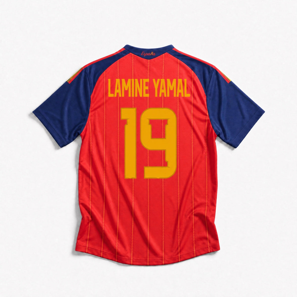 Dettaglio maglia Spagna 2026 Yamal numero 19 retro jersey calcio