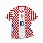 Croatia Maglia Home 2026 World Cup Modrić 10 vista frontale scacchi rosso bianco