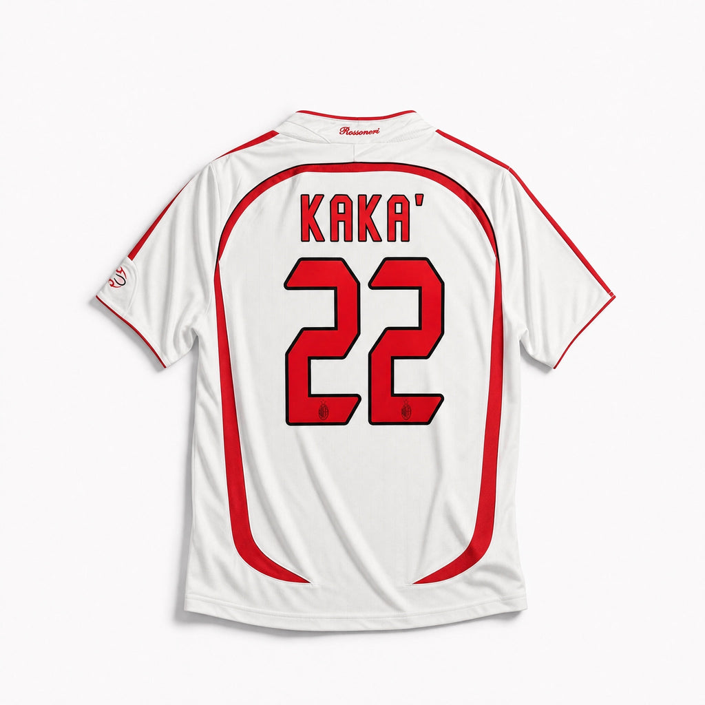 Maglia AC Milan Away 2006/07 Kaká numero 22 retro bianca finale Champions League
