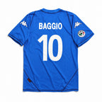 Retro maglia azzurra Brescia 2003/04 Baggio numero 10 bianco con font ufficiale.
