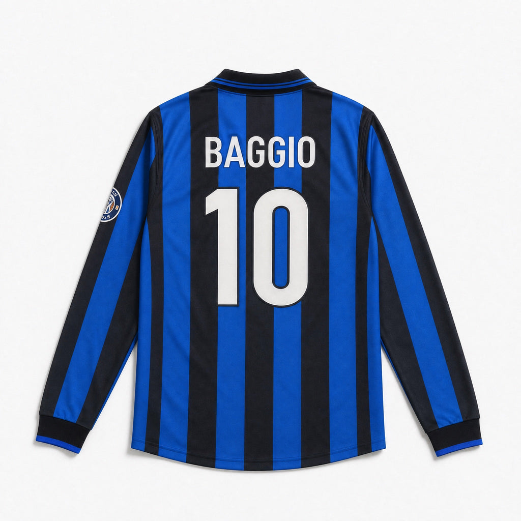 Retro maglia Inter 1998/99 Baggio numero 10 manica lunga con font originale.
