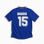 Retro maglia azzurra Italia 1990 Baggio numero 15 bianco con stile originale