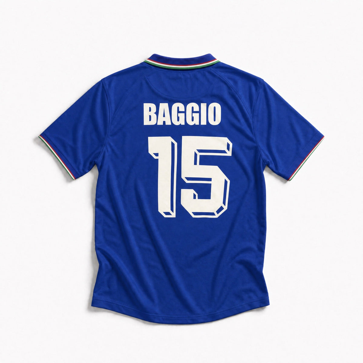 Retro maglia azzurra Italia 1990 Baggio numero 15 bianco con stile originale