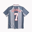Maglia Beckham Inghilterra Away 1996 grigio chiaro vista posteriore con numero 7