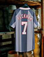 Maglia Beckham Inghilterra 1996 Away vista posteriore con nome e numero 7
