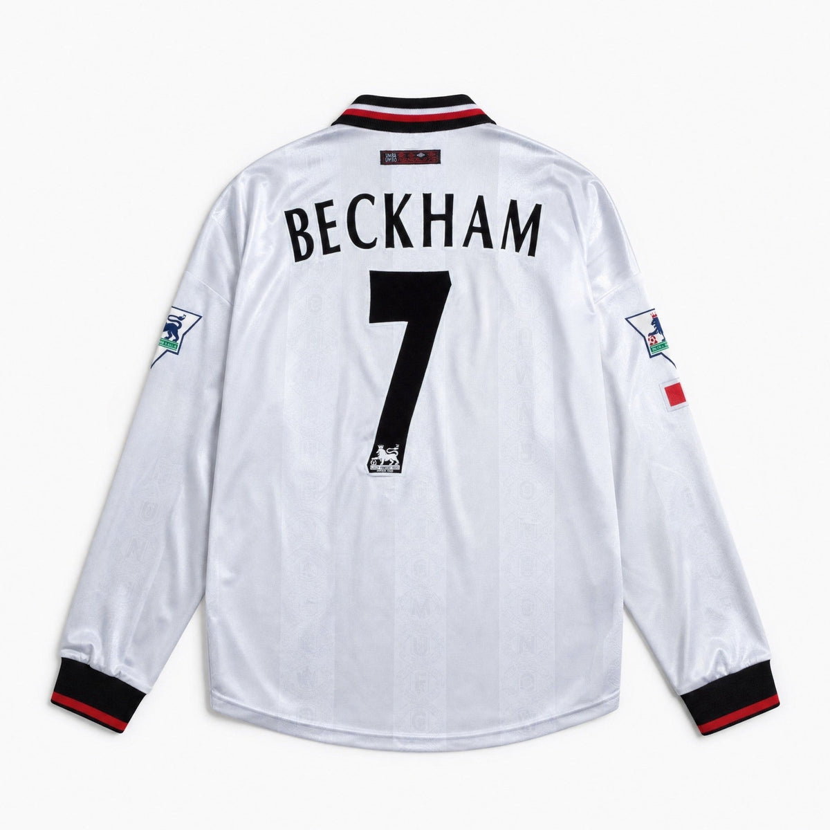 Maglia Beckham Manchester United Away Long 1998/99 vista posteriore con numero 7