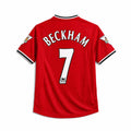 Maglia Beckham Manchester United Home 2001/02 vista posteriore con nome Beckham e numero 7