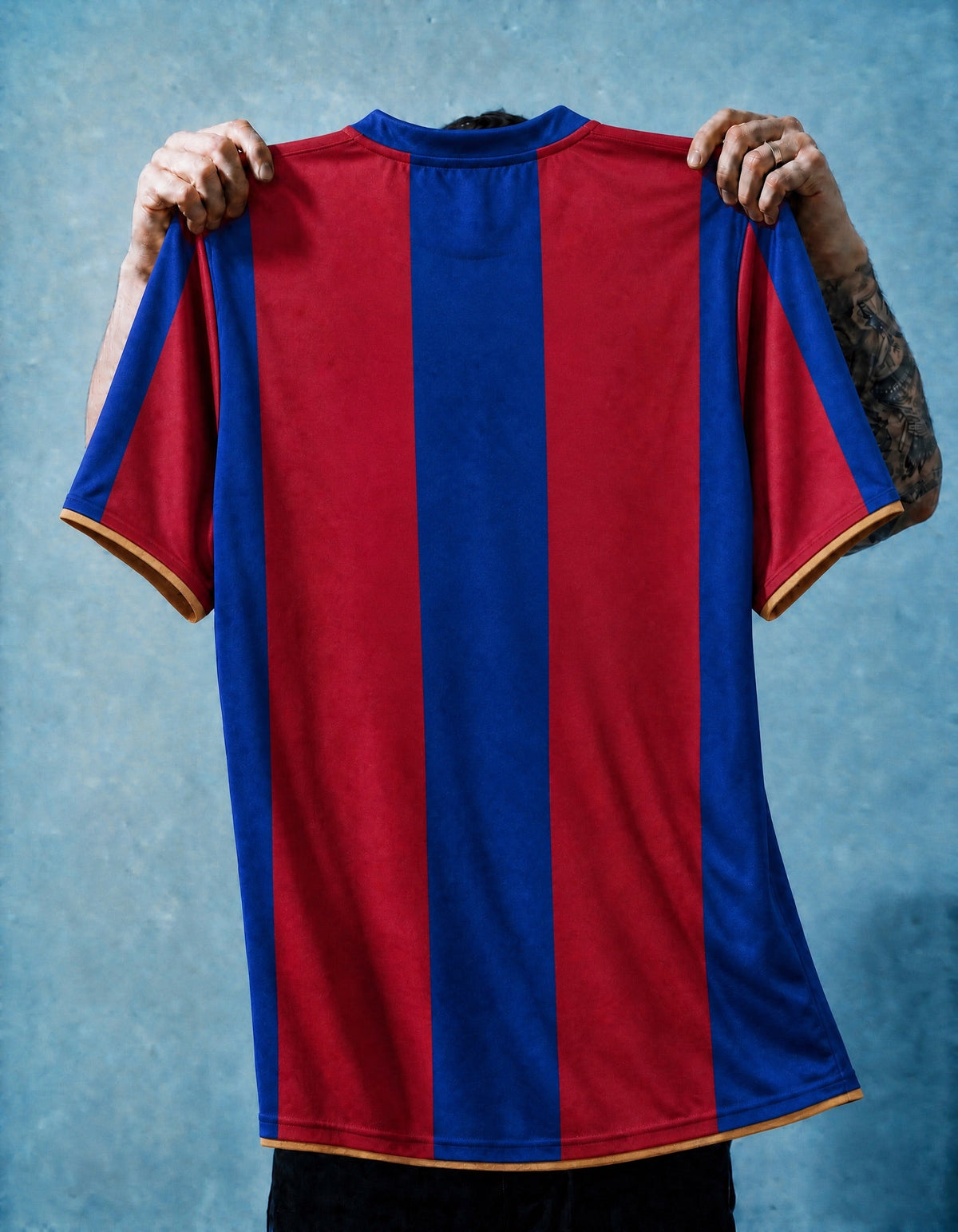 Dettaglio tessuto maglia Barcellona 2007/08 blaugrana
