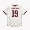 Retro della maglia Lamine Yamal Spagna Away 2026 con nome Lamine Yamal e numero 19.