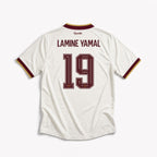 Retro della maglia Lamine Yamal Spagna Away 2026 con nome Lamine Yamal e numero 19.