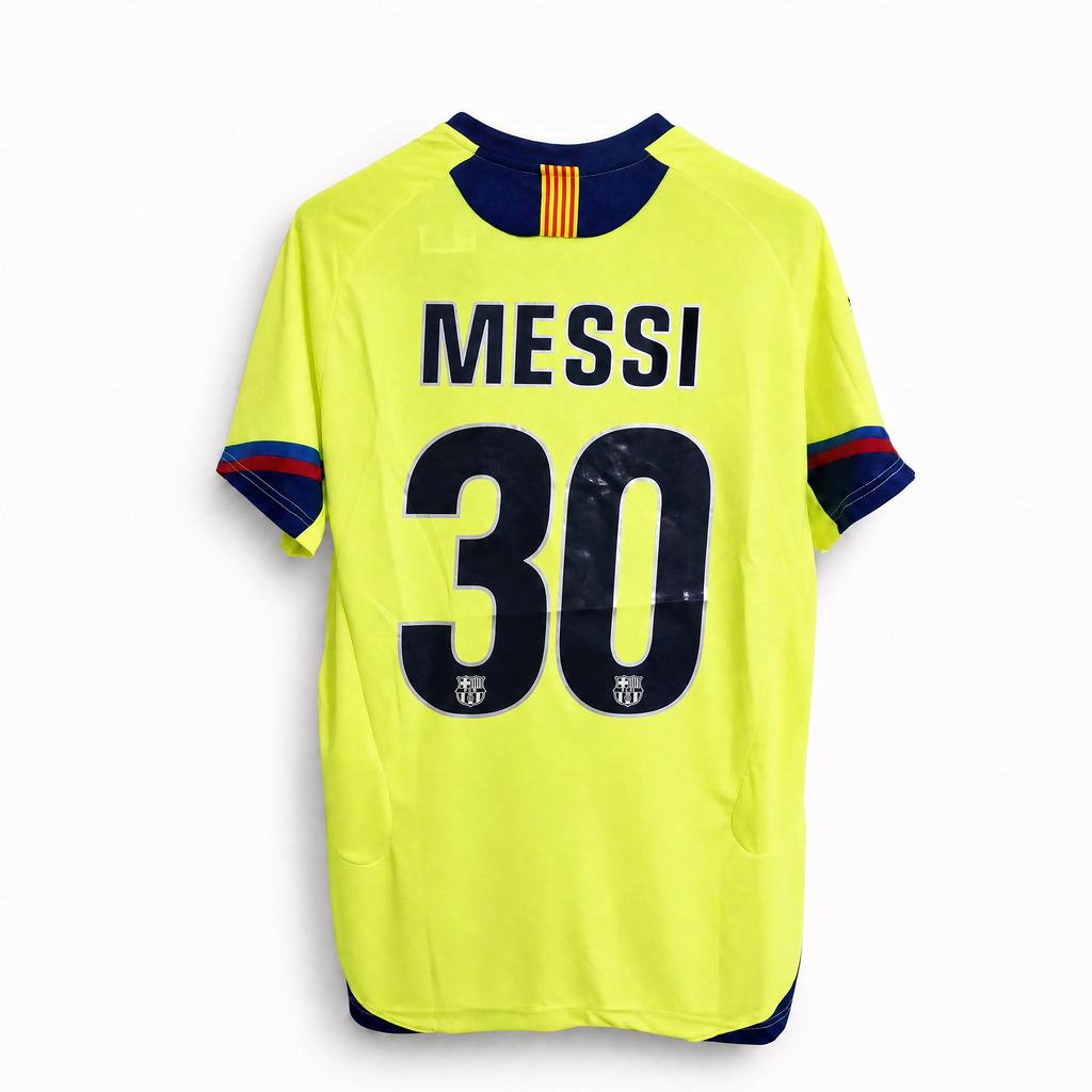 Maglia Barcellona Away 2005/06 Messi numero 30 retro giallo fluo
