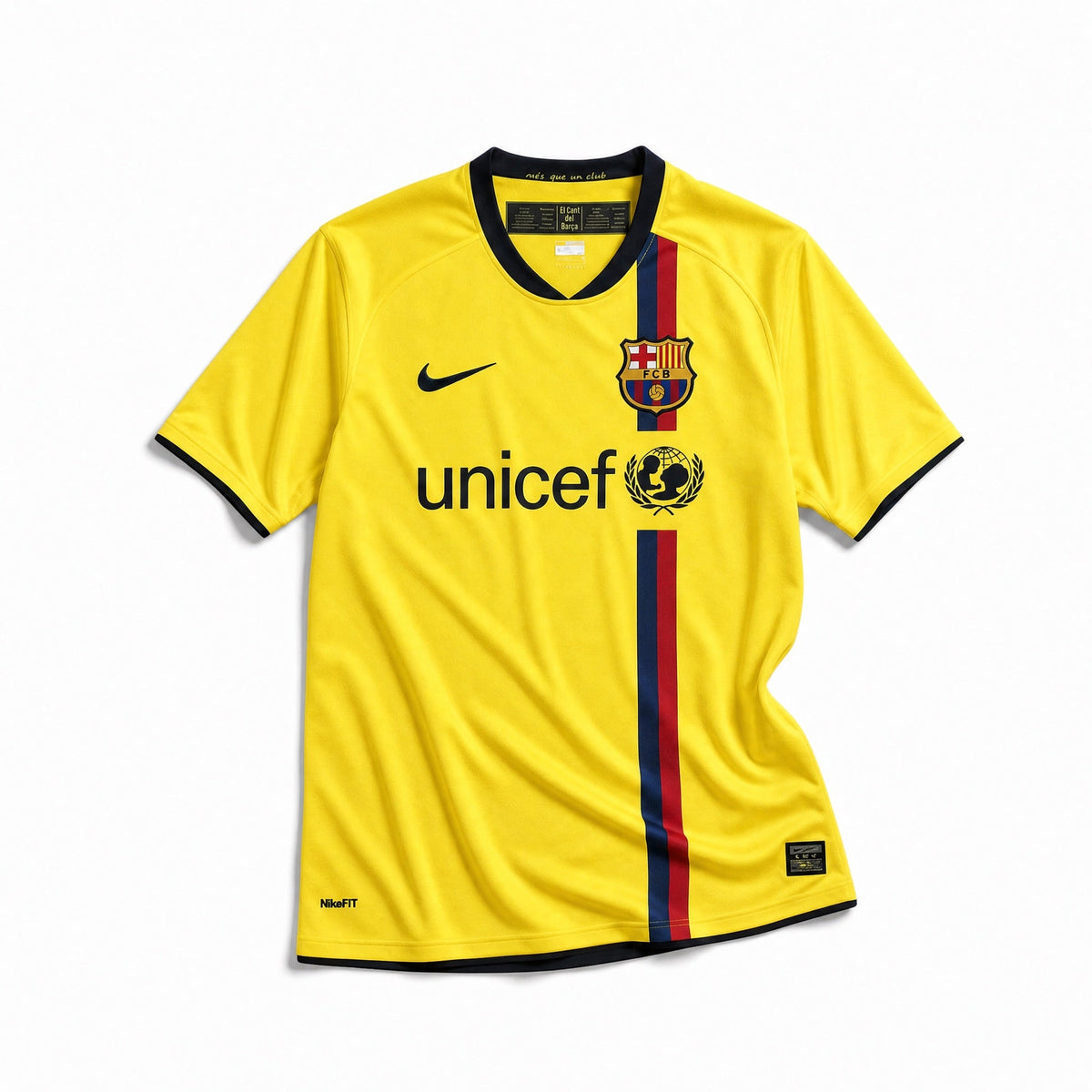Maglia Barcellona 2008/09 away vista frontale colore giallo
