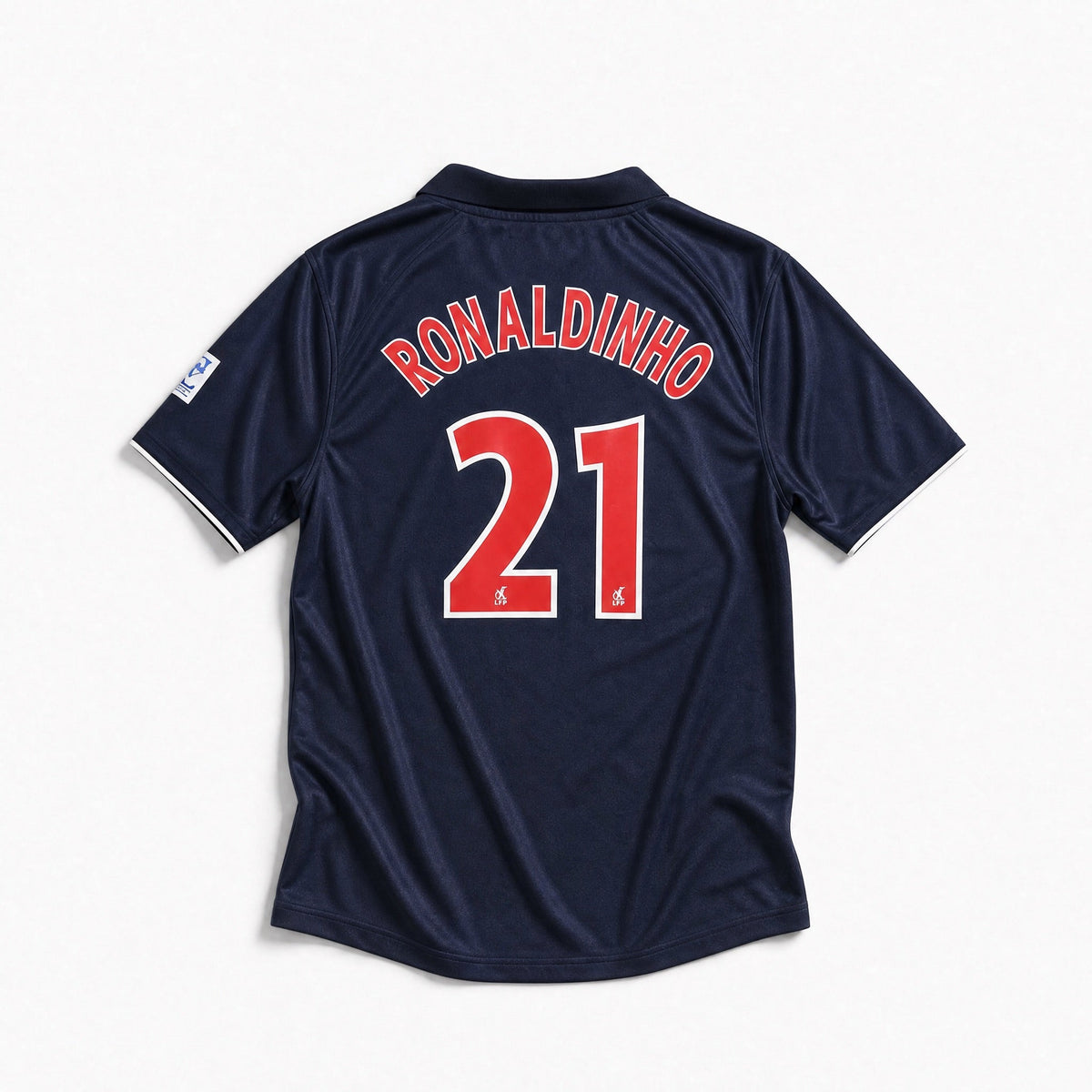 Maglia PSG 2001/02 Ronaldinho numero 21 retro blu con nome stampato
