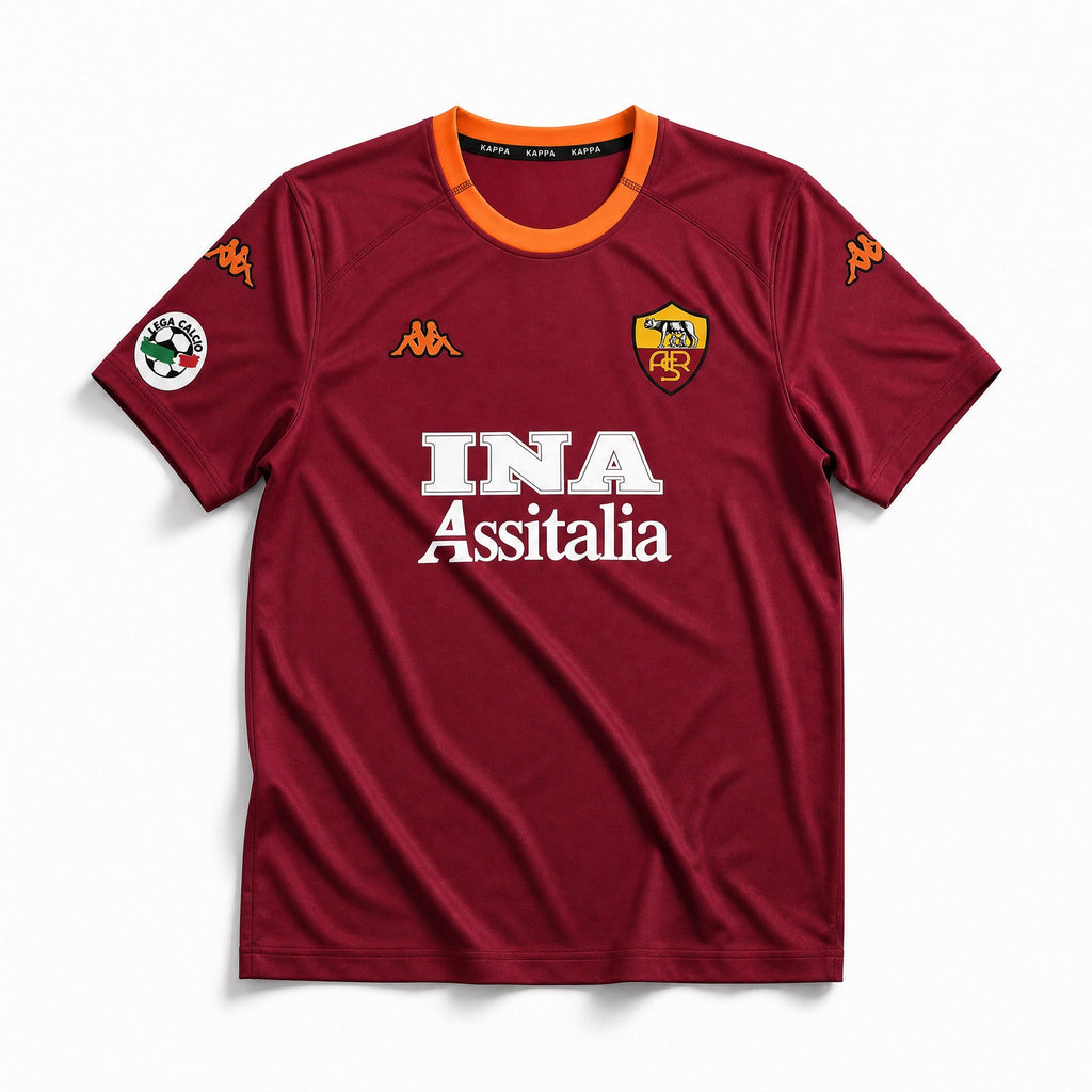 Maglia ufficiale Roma stagione 2000/01 vista frontale colore rosso