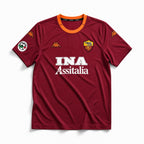 Maglia ufficiale Roma stagione 2000/01 vista frontale colore rosso