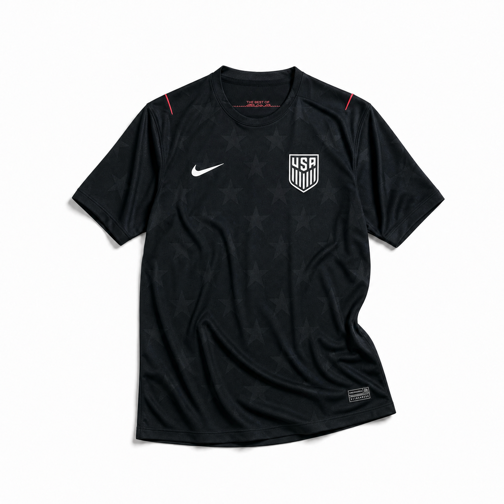 Maglia USA Away 2026 nera Nike con pattern stelle tono su tono
