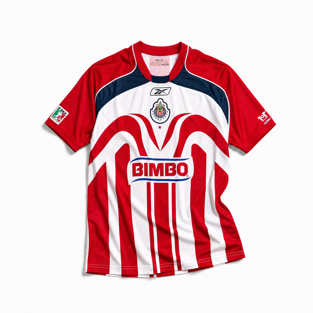 Maglia Chivas Home 2006/07 a strisce rosse e bianche vista frontale