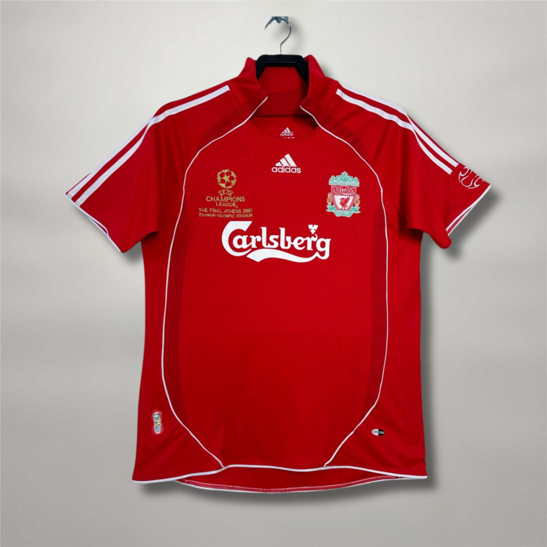 Maglia Liverpool 2006/07 home rossa sponsor Carlsberg vista frontale finale UCL