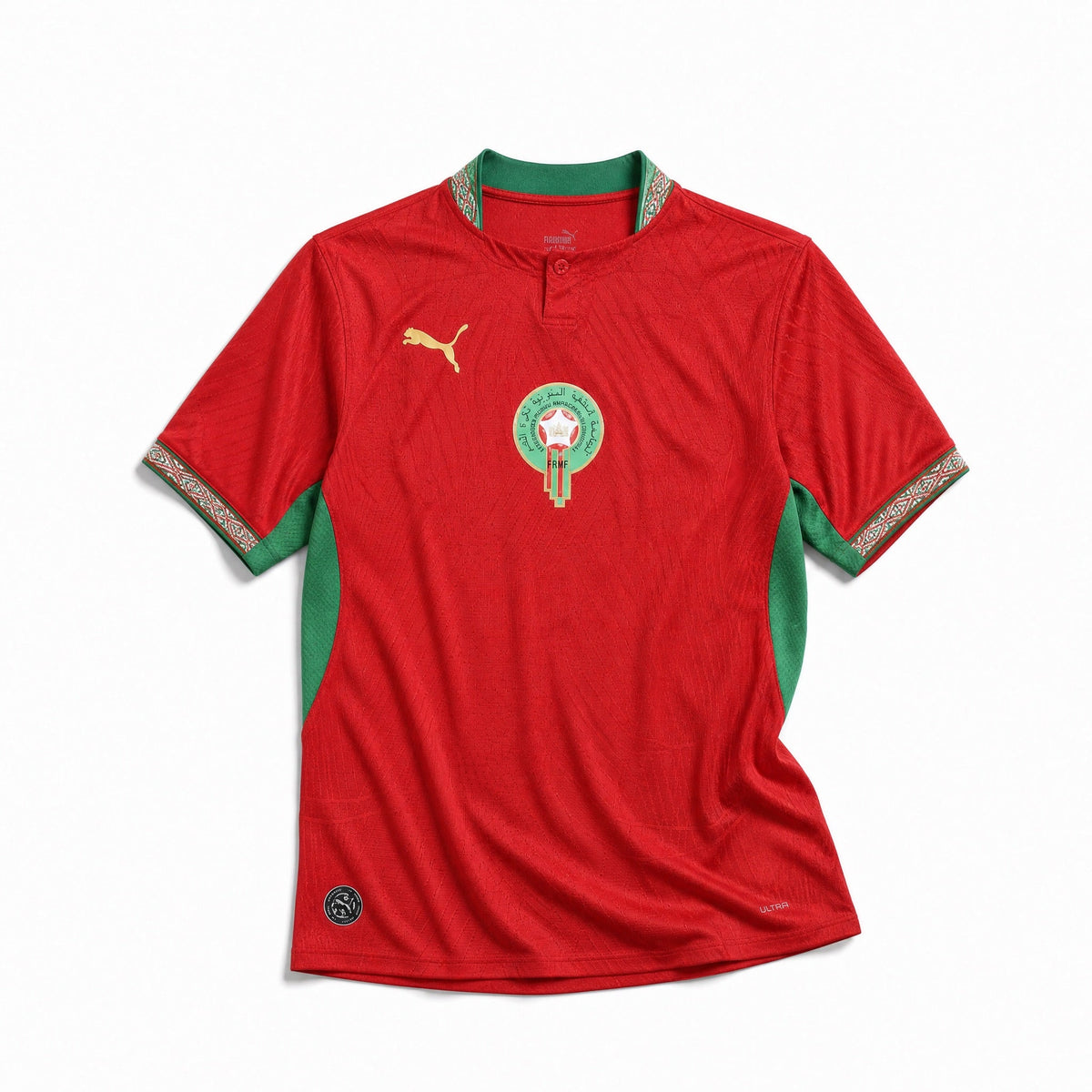 Maglia Home Marocco 2026 World Cup vista anteriore con stemma della nazionale.