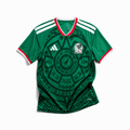 Mexico Maglia Home 2026 World Cup vista frontale verde con grafica circolare ispirata alla tradizione messicana