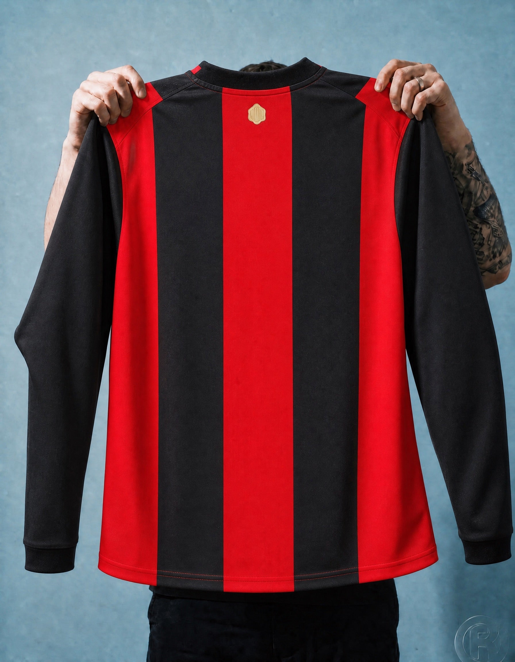 Maglia Milan 2026/27 home manica lunga vista posteriore dettaglio tessuto