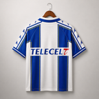 Dettaglio colletto Porto maglia home vintage blu bianca